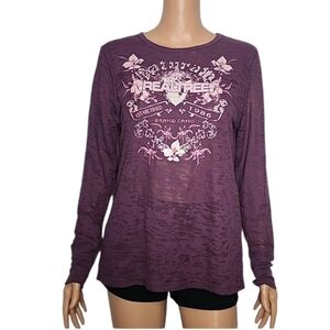 REALTREE Girls Size L (12/14) Brand Camo Long sleeve Purple Shirt Top NWT